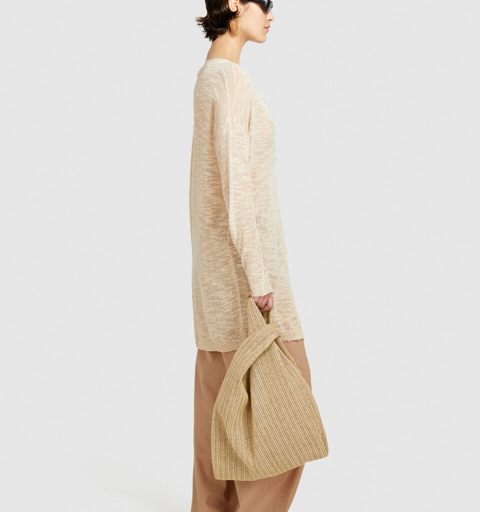 Long cardigan - women's cardigans - Beige | Sisley image number 2